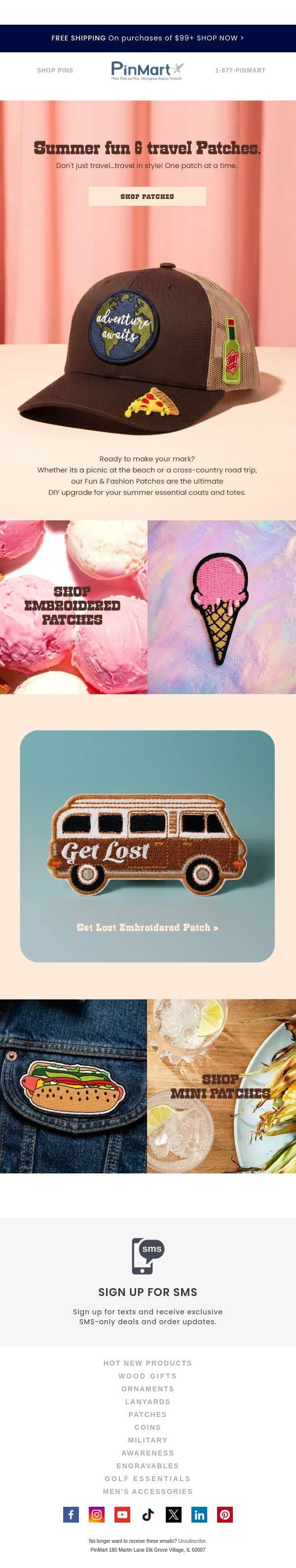Patch Your Way to Summer Adventure! email from PinMart screenshot