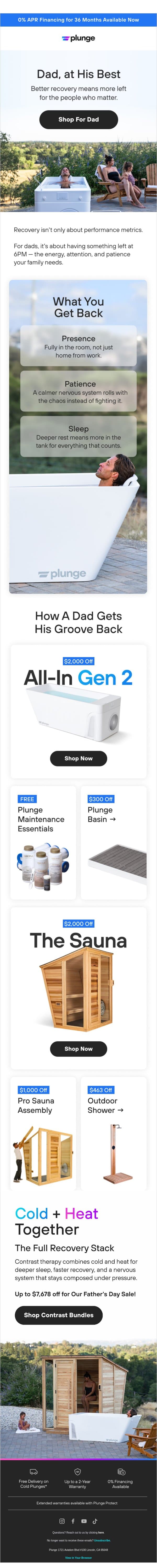 A Better Dad Starts Here email from Plunge screenshot