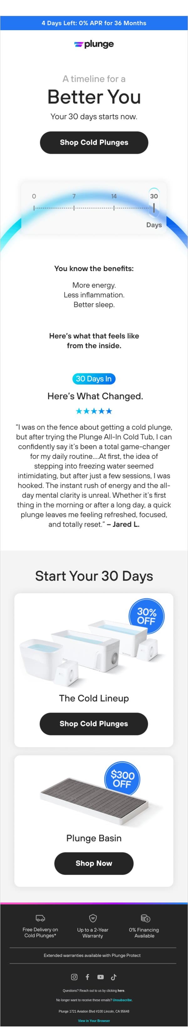 (30) Days of Plunge email from Plunge screenshot