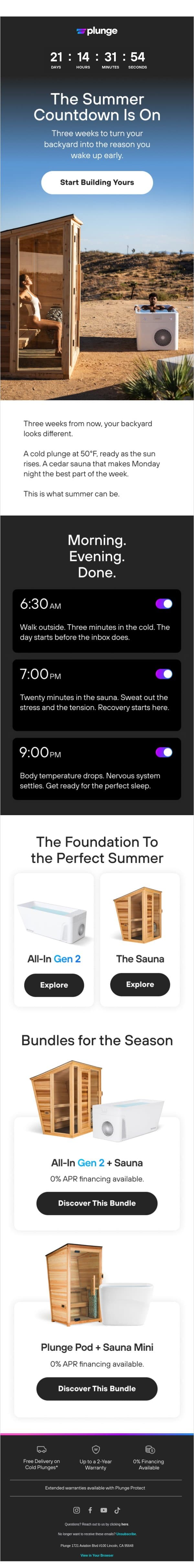 ☀️ 21 Days Left till Summer email from Plunge screenshot