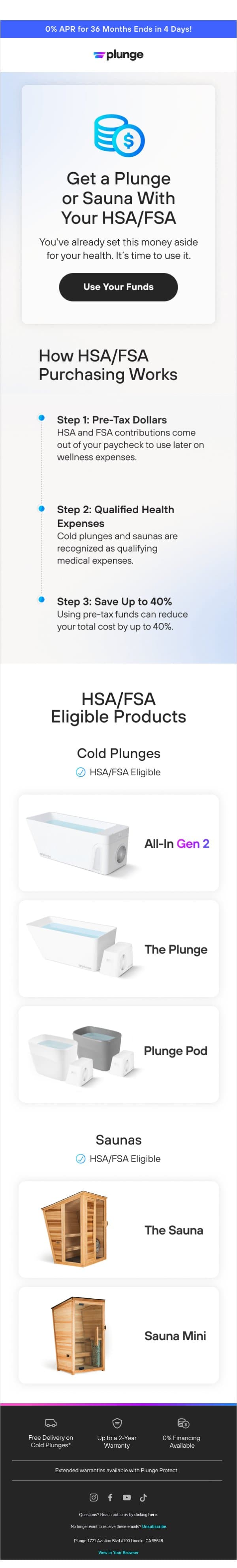 Put Your HSA to Work email from Plunge screenshot