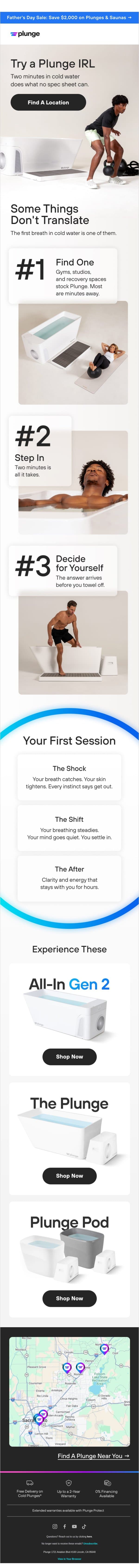 Step In Before You Decide email from Plunge screenshot