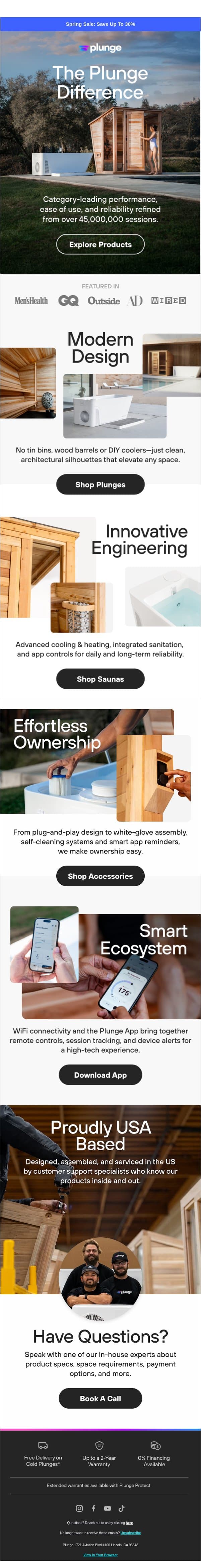 The Plunge Difference email from Plunge screenshot