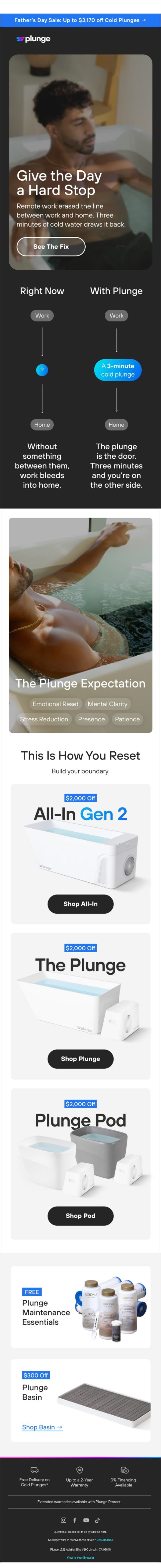 Build a Door Between Work and Home email from Plunge screenshot