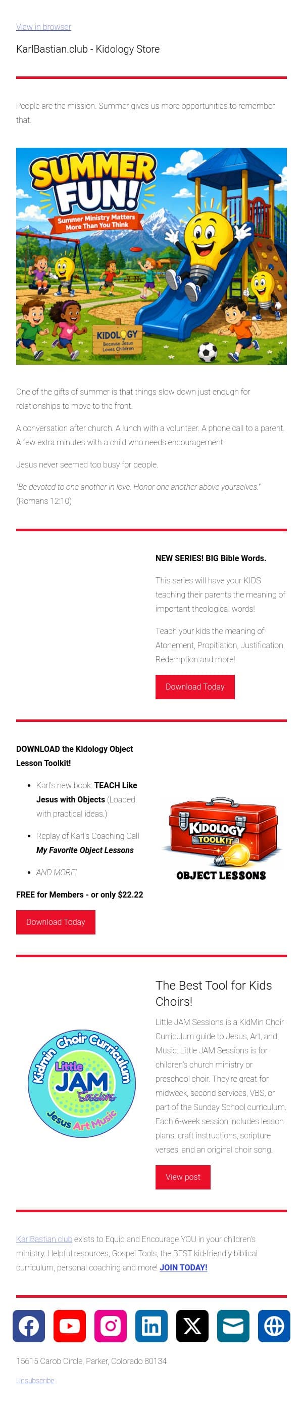 Summer Is Relationship Season email from Podia screenshot