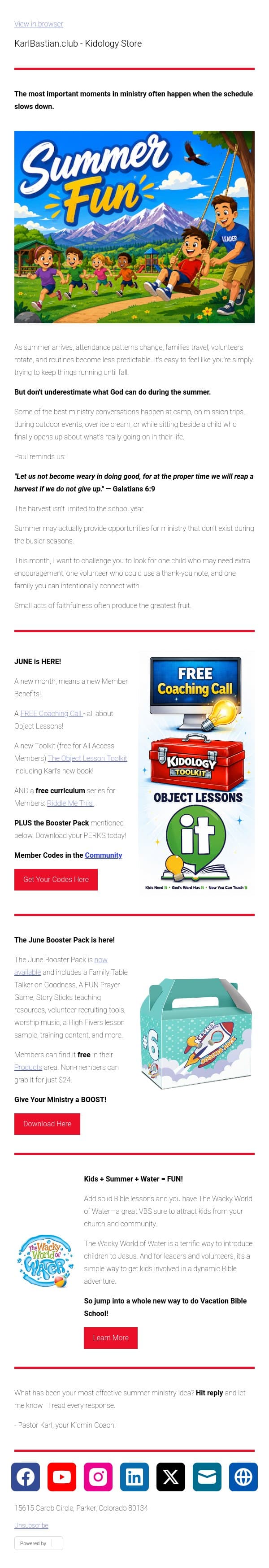 Summer Ministry Matters More Than You Think email from Podia screenshot
