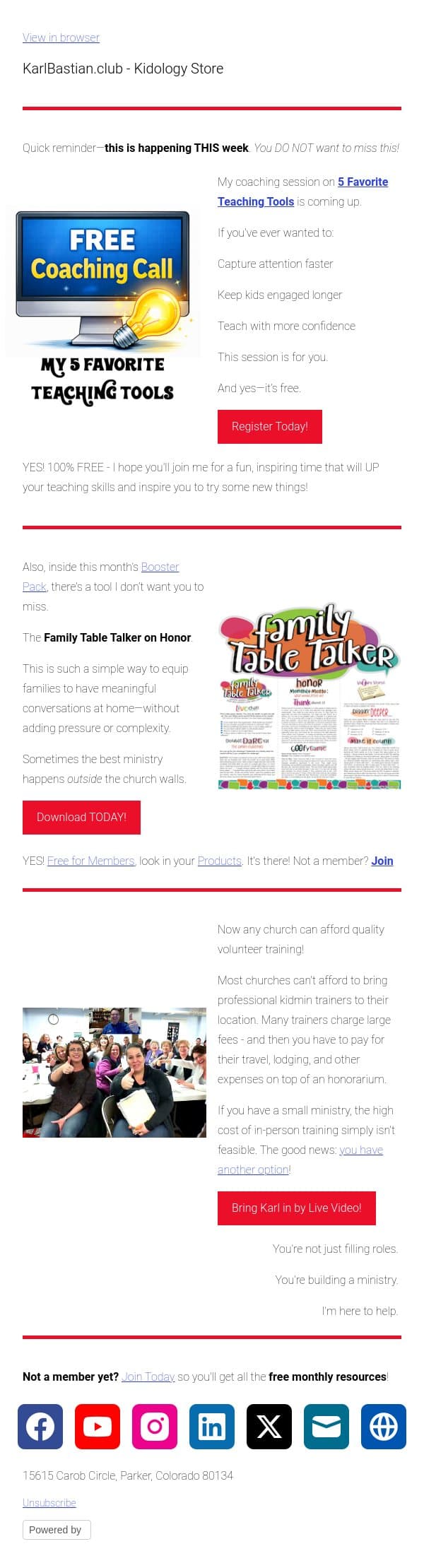 This is happening THIS week... email from Podia screenshot