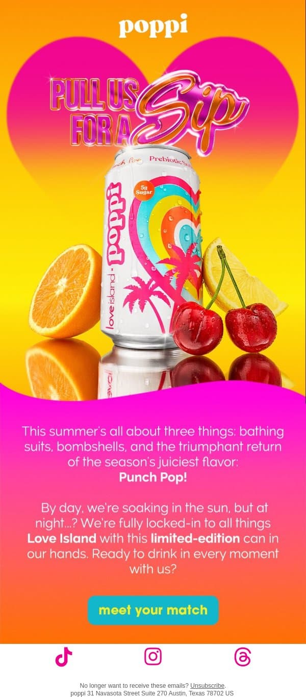 Punch Pop is love at first sip 💋 email from Poppi screenshot