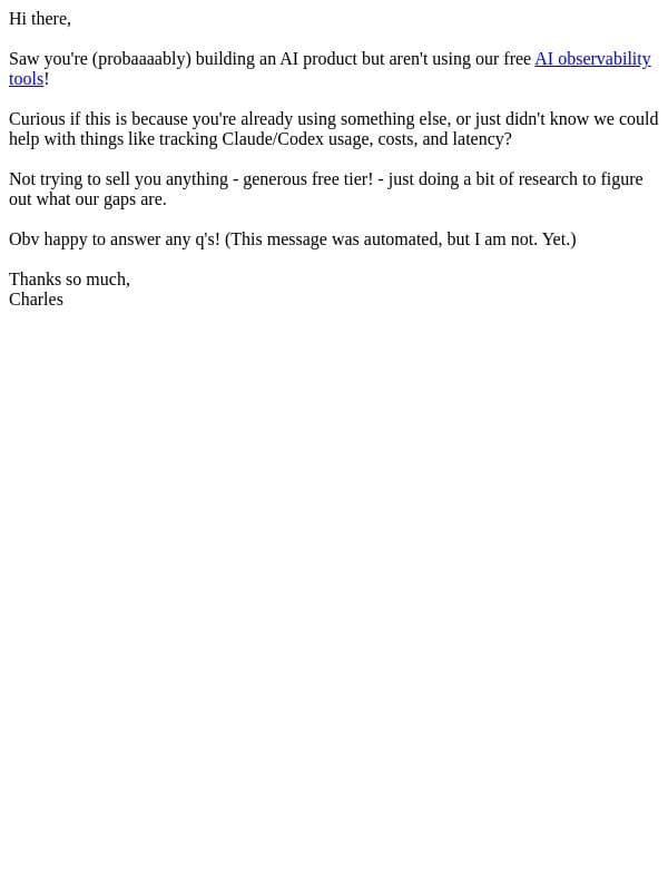 PostHog AI observability? at this time of year? in my inbox? email from PostHog screenshot