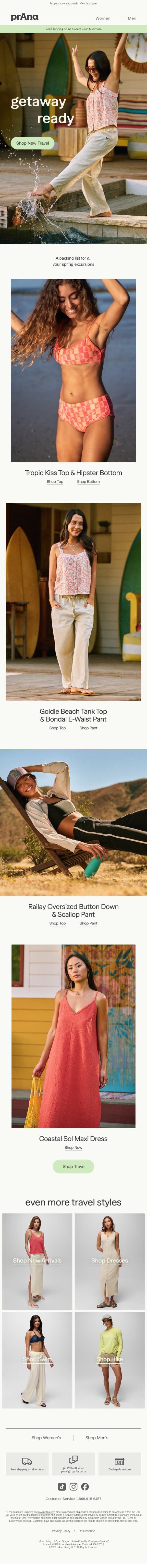 Ready to Pack Pieces 🧳 email from Prana screenshot