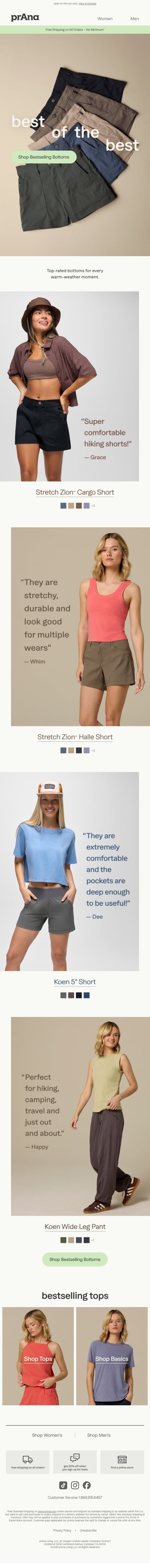 Best of the Best: Bottoms ⭐ email from Prana screenshot