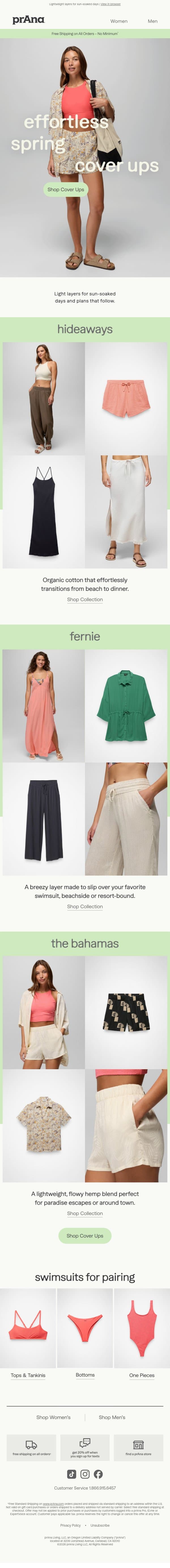 🆕 Effortless Cover Ups email from Prana screenshot
