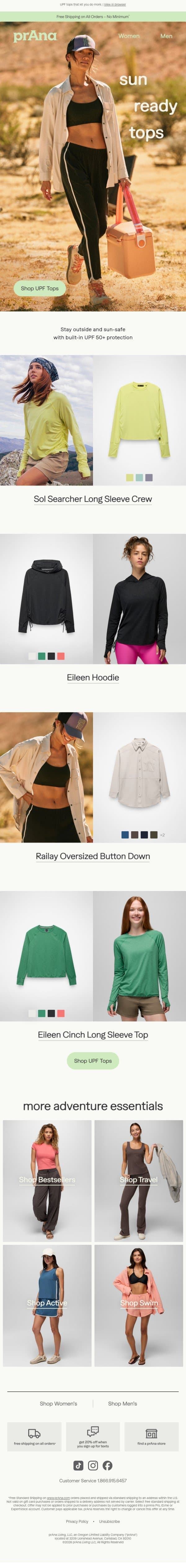 ☀️ Sun's Out, Fun's Out ☀️ email from Prana screenshot