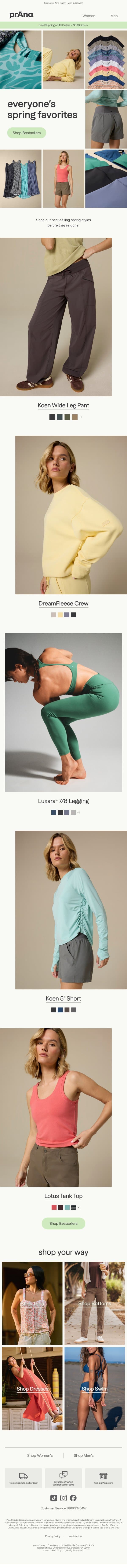 Styles You Love in New Colors email from Prana screenshot