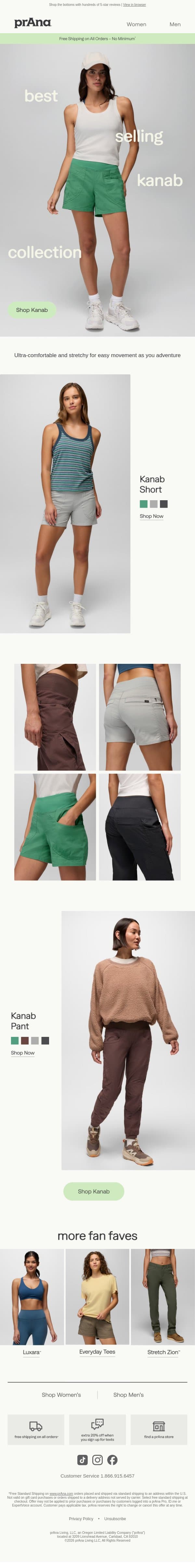 Kanab: Bestselling for a Reason email from Prana screenshot