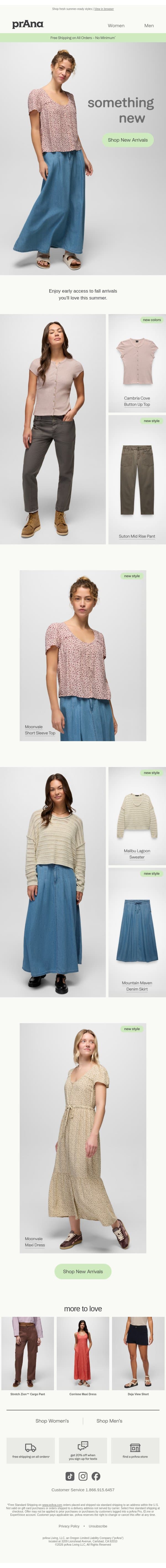 New Arrivals Just Dropped! email from Prana screenshot