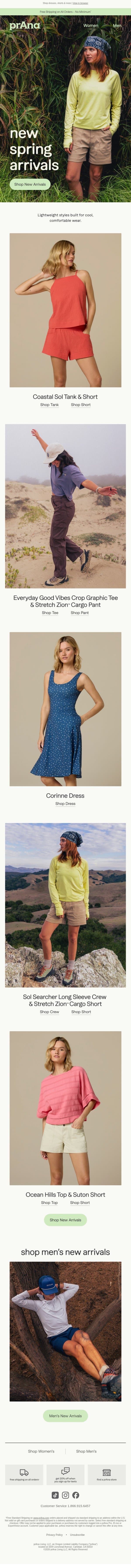 The Newness Keeps on Coming email from Prana screenshot