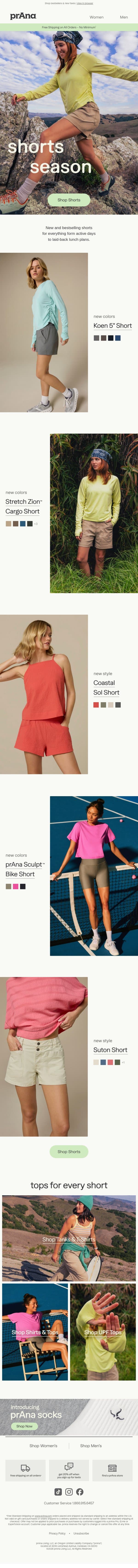 Lucky You: New Shorts Are Here email from Prana screenshot