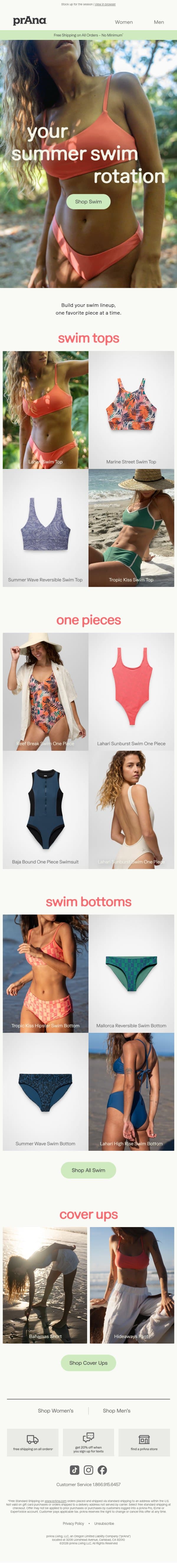 Swimwear for Summer 🌞 email from Prana screenshot