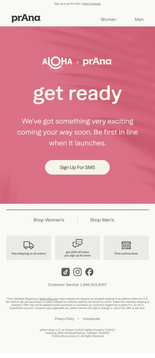 Coming Soon: A New Collab email from Prana screenshot