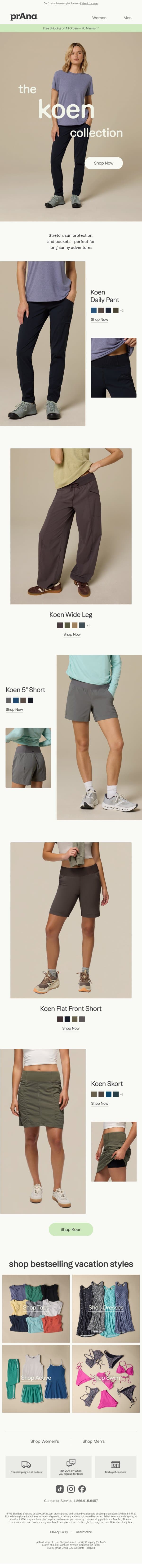 Koen: Always A Bestseller email from Prana screenshot