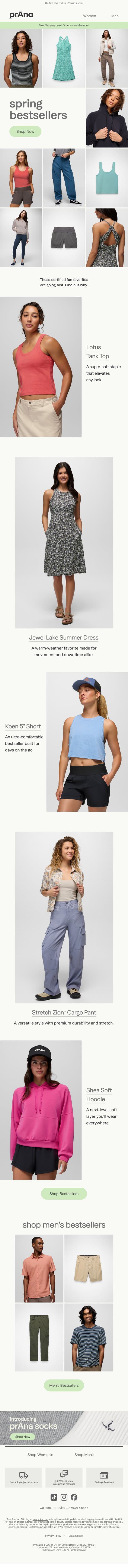 The Best of Spring ⭐ email from Prana screenshot
