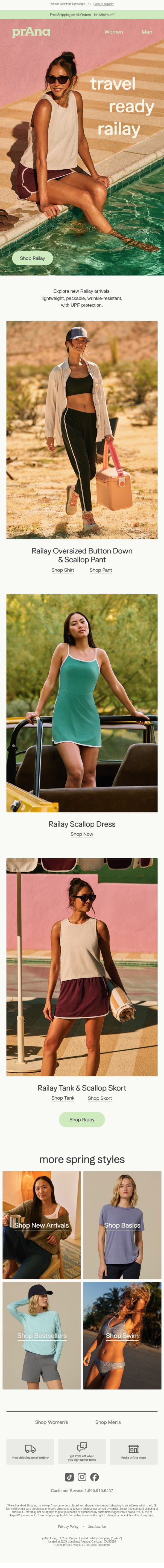 New Travel-Ready Railay email from Prana screenshot