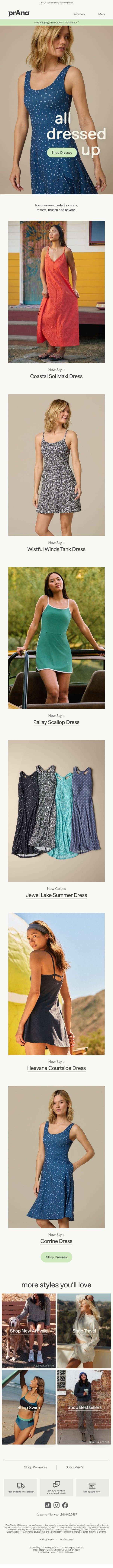 ‼️All New Dresses‼️ email from Prana screenshot