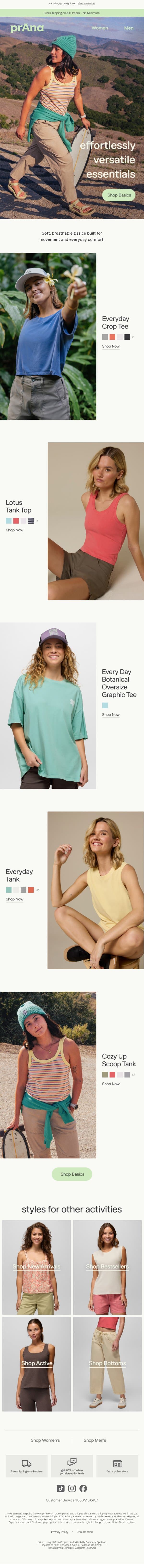 Upgrade Your Everyday email from Prana screenshot