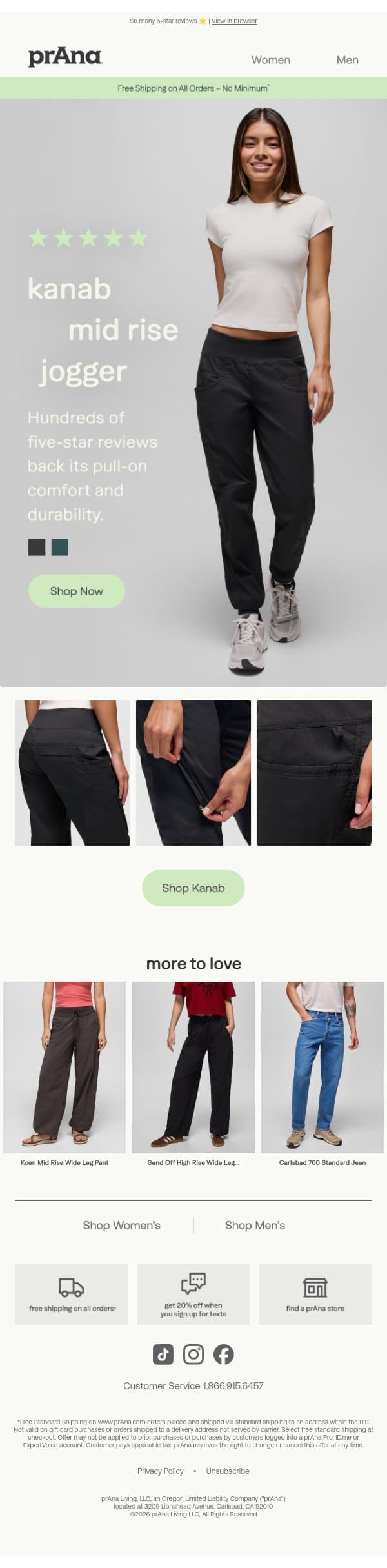 The Bestselling Kanab Pant email from Prana screenshot
