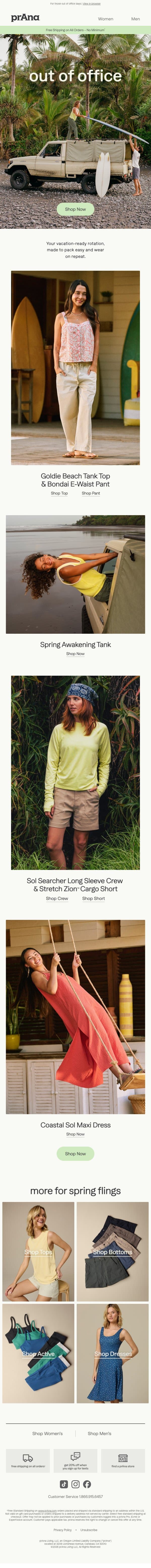Your Vacation-Ready Rotation ✈️ email from Prana screenshot
