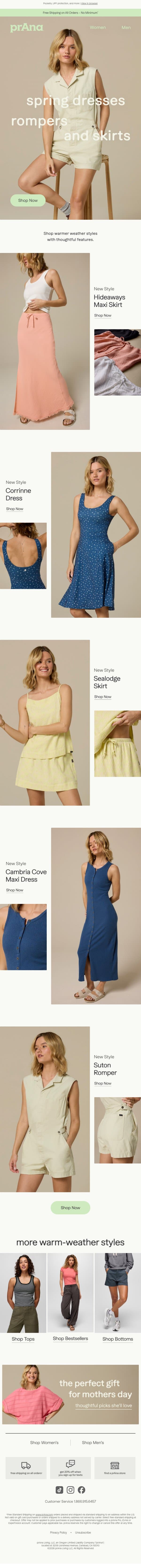 Easygoing Dresses, Rompers & Skirts email from Prana screenshot