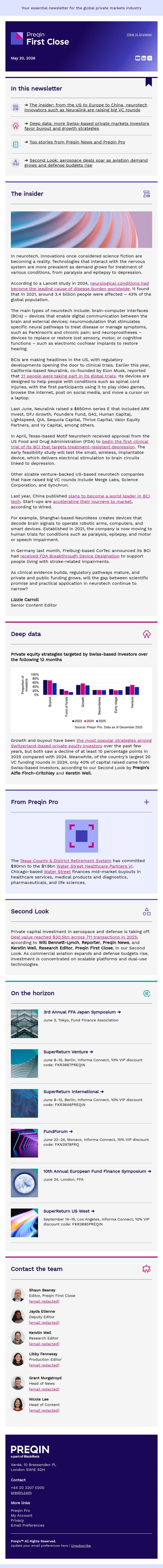 Brainpower: why neurotech ventures are attracting billions of dollars email from Preqin screenshot