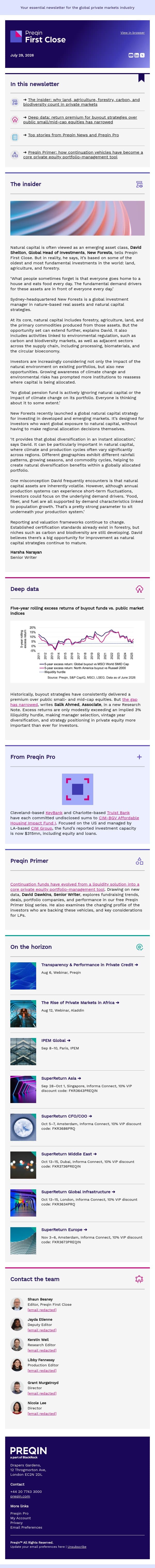 Fundamental changes prompt investors to reassess natural capital email from Preqin screenshot