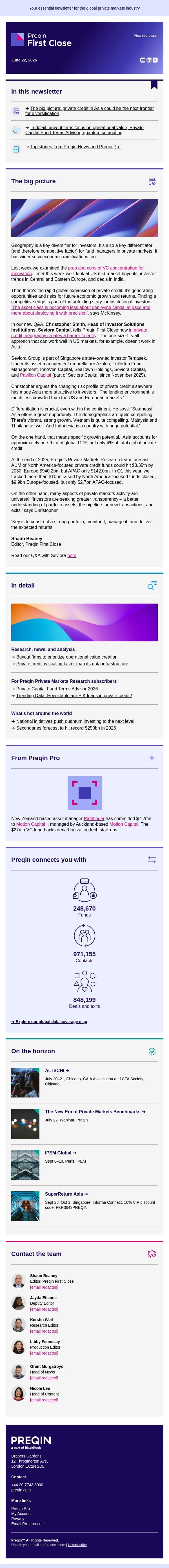 Investors look for Asian edge in global rise of private credit email from Preqin screenshot