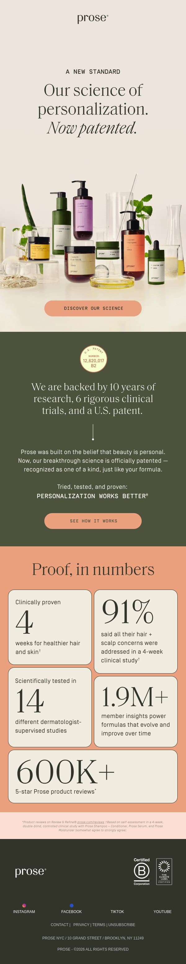 It’s a scientific breakthrough… email from Prose screenshot