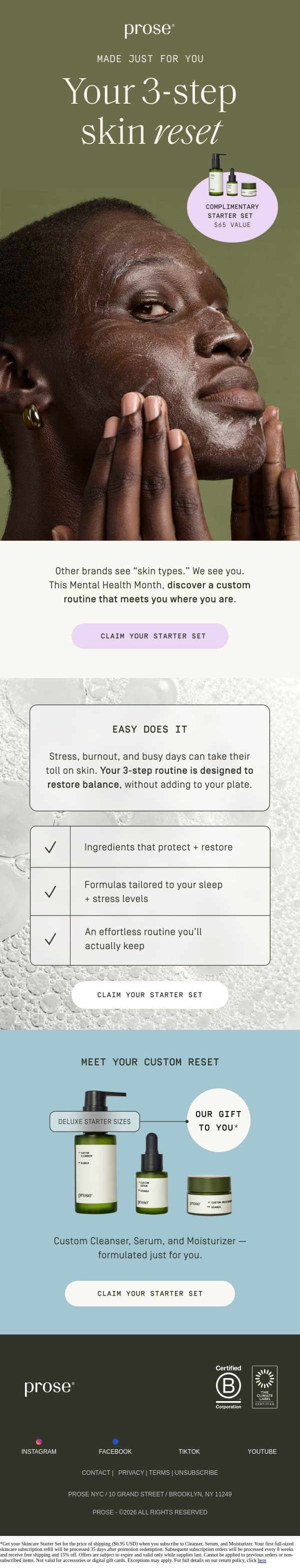 Re: Your 3-step skin reset email from Prose screenshot