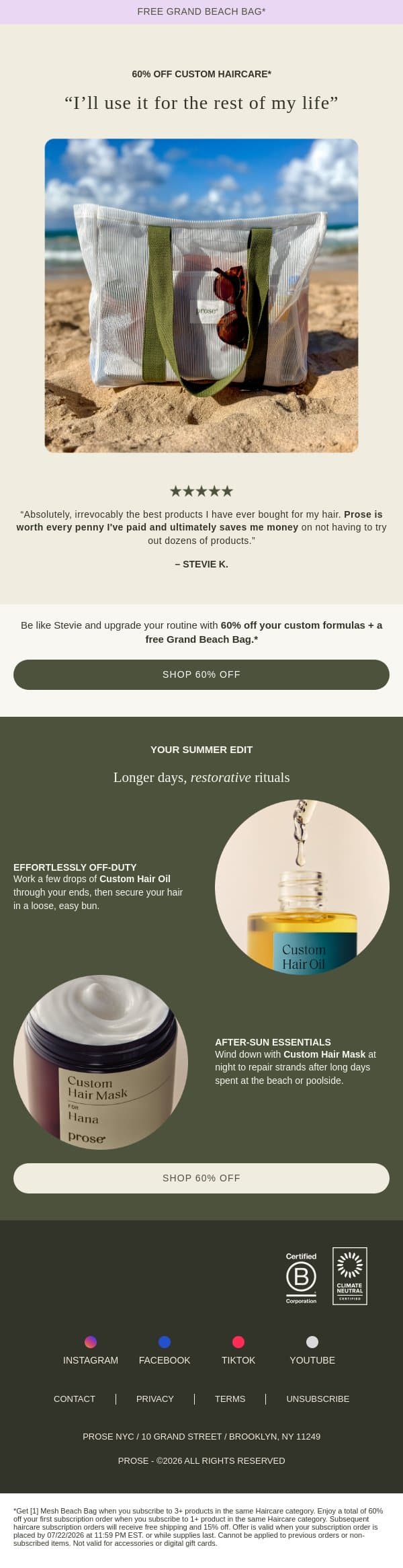 You've been upgraded! 🔼 email from Prose screenshot