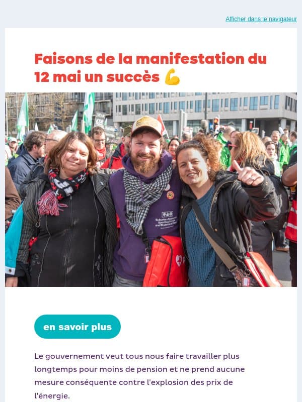 Trois raison de faire du 12 mai un succès 💪 | Pas question que Reynders achète son procès email from PTB