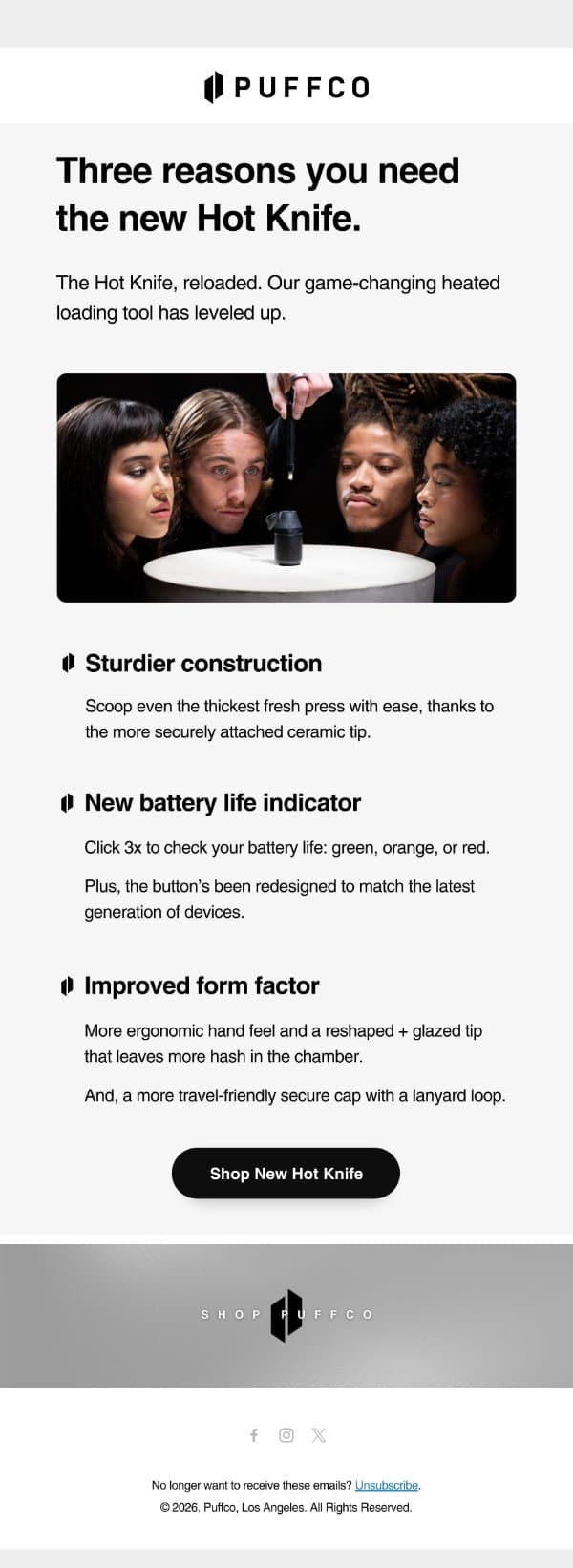 Three reasons. email from Puffco screenshot