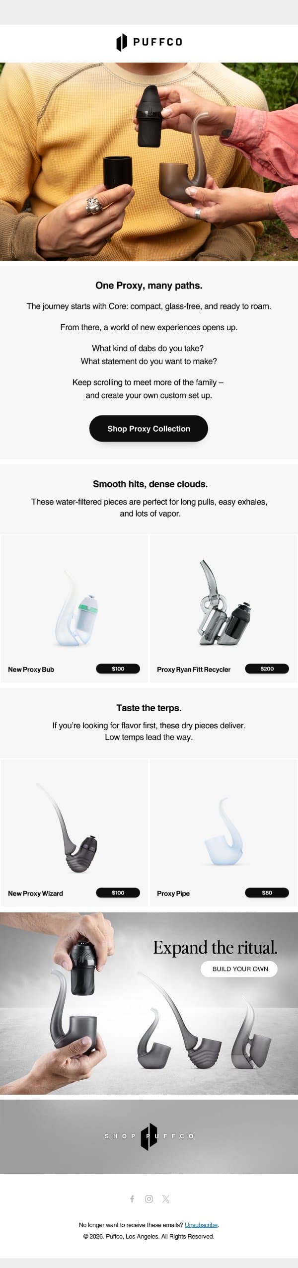 Proxy Core. And more. email from Puffco screenshot