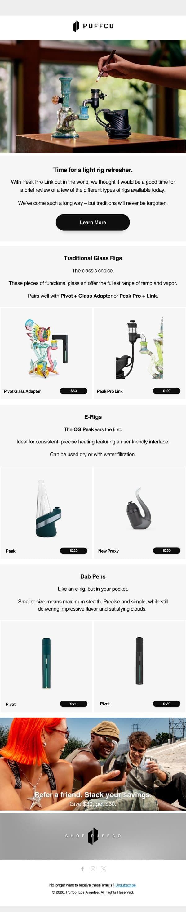 Do you know your rigs? email from Puffco screenshot