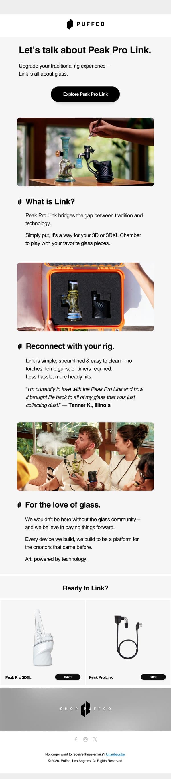 Let’s talk about Link. email from Puffco screenshot