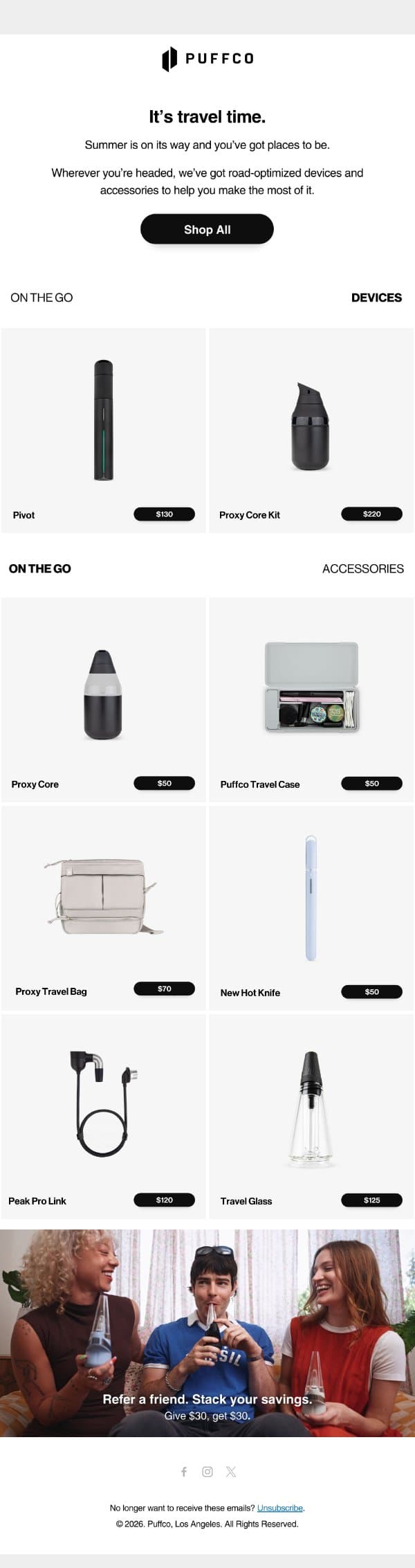 Looking for something? email from Puffco screenshot