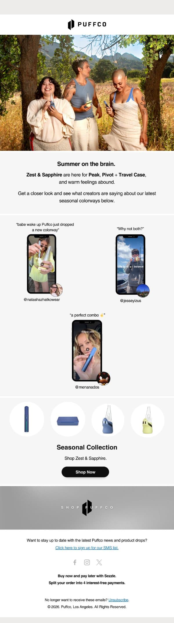 Just in time for summer. email from Puffco screenshot