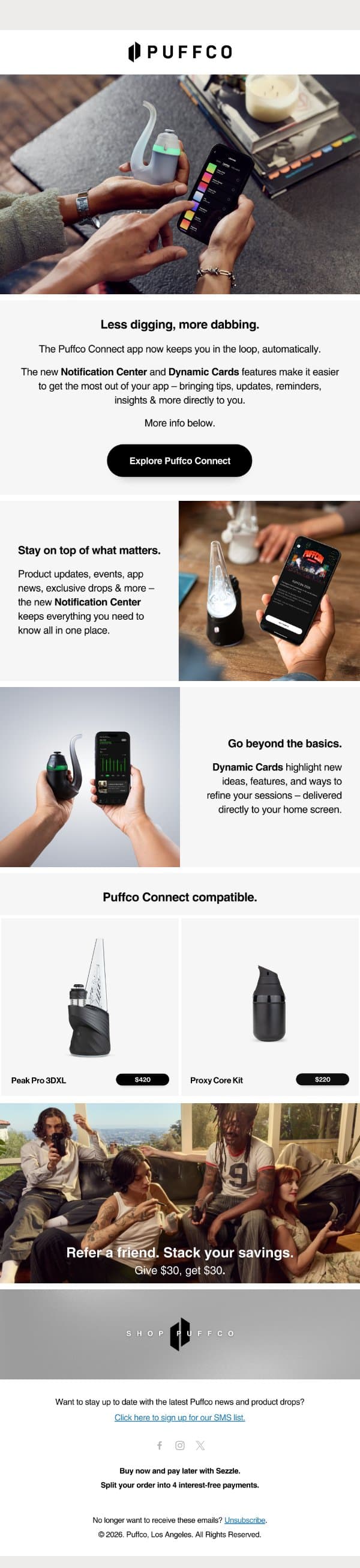 Puffco Connect just got smarter. email from Puffco screenshot