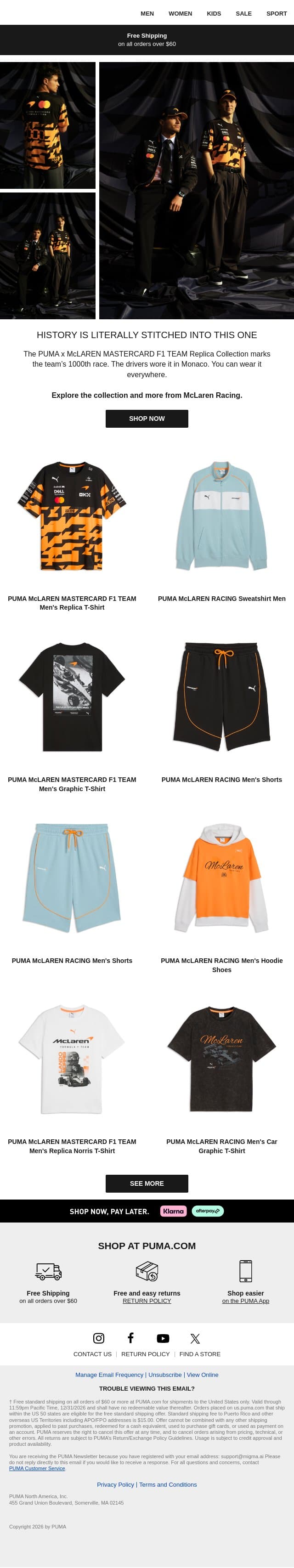 1000 Races Later email from Puma screenshot