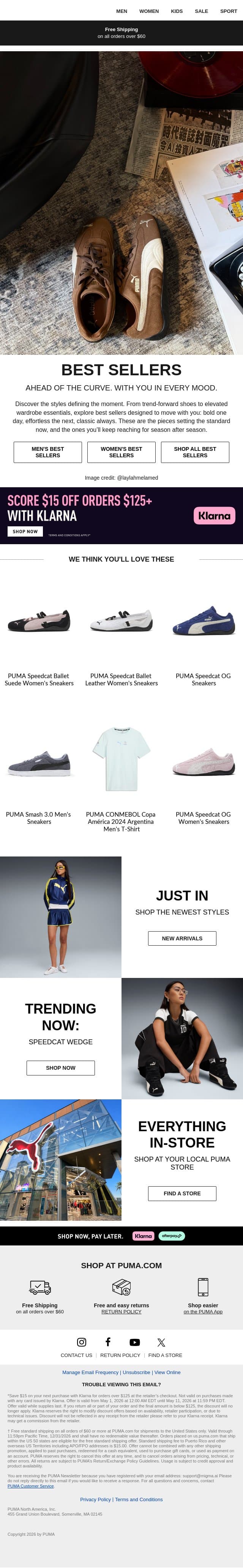 Trending Now email from Puma screenshot
