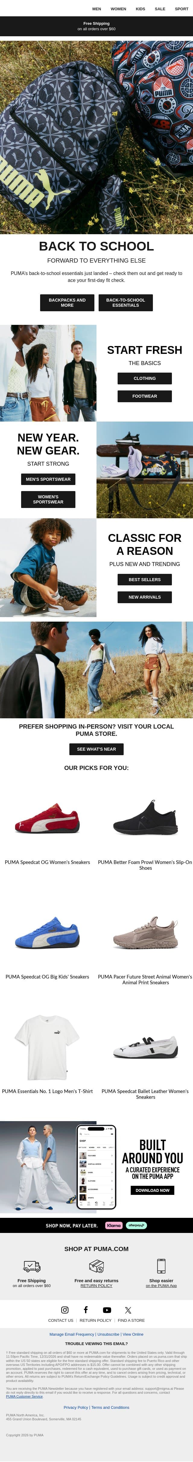 Ditch the Uniform email from Puma screenshot