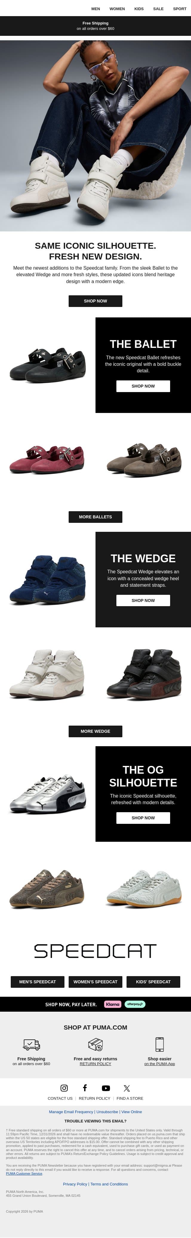 ICYMI: New in Speedcat email from Puma screenshot
